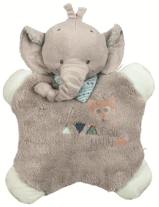  jack jules and nestor baby comforter flatsie elephant grey blue 